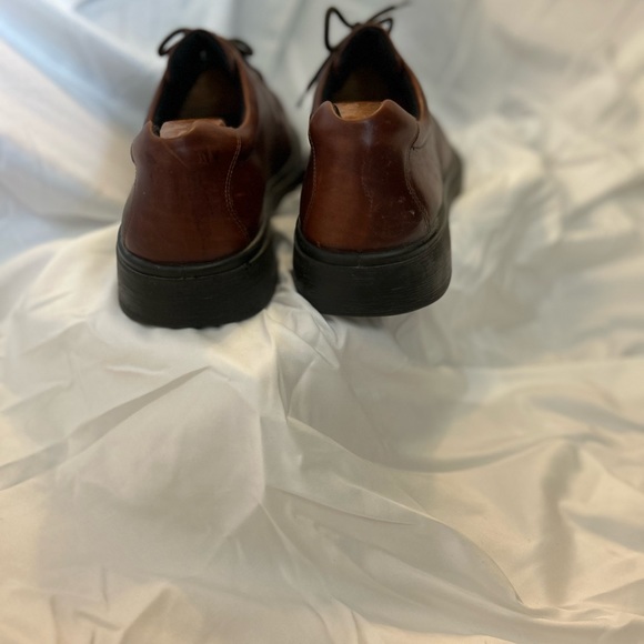 ECCO Men's Leather Shock Point Lace Oxford Dress Shoes Brown Size Euro 44 US 10 - Picture 2 of 5